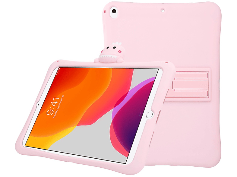 CADORABO Tablet Hülle für Standfunktion Kinder für aus Handy No. Apple 15 Silikon, Rosa flexiblem Hülle Dinosaurier Backcover TPU mit Silikon