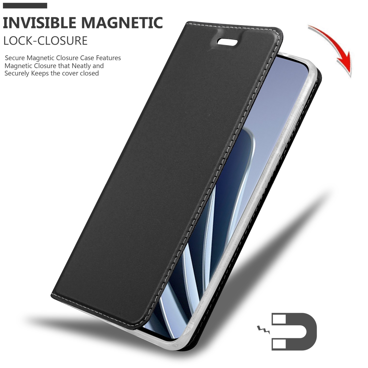 CLASSY Style, OnePlus, 10 Handyhülle Bookcover, PRO SCHWARZ 5G, Classy Book CADORABO