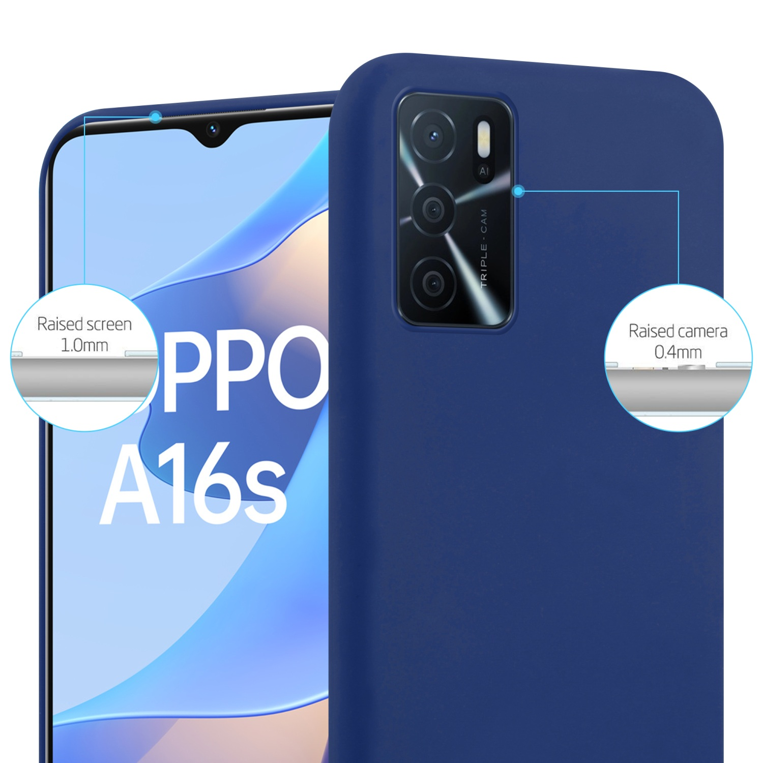 Style, DUNKEL im BLAU Oppo, A16s Backcover, CANDY Candy TPU Hülle A54s, / CADORABO