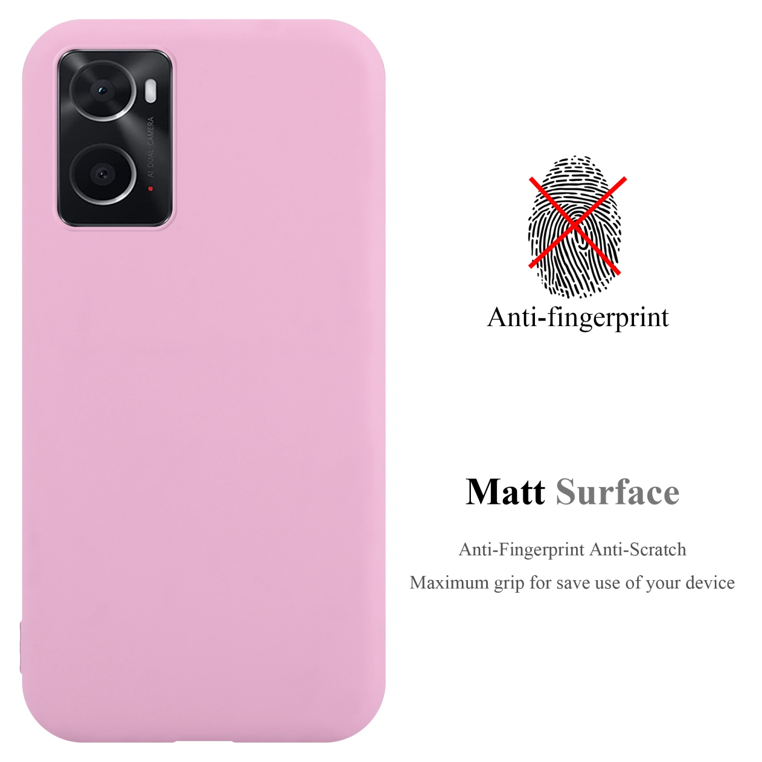 4G Realme K10 Backcover, Style, Hülle A76 A36 9i, TPU / Candy / CADORABO ROSA / 4G / im A96 Oppo, CANDY