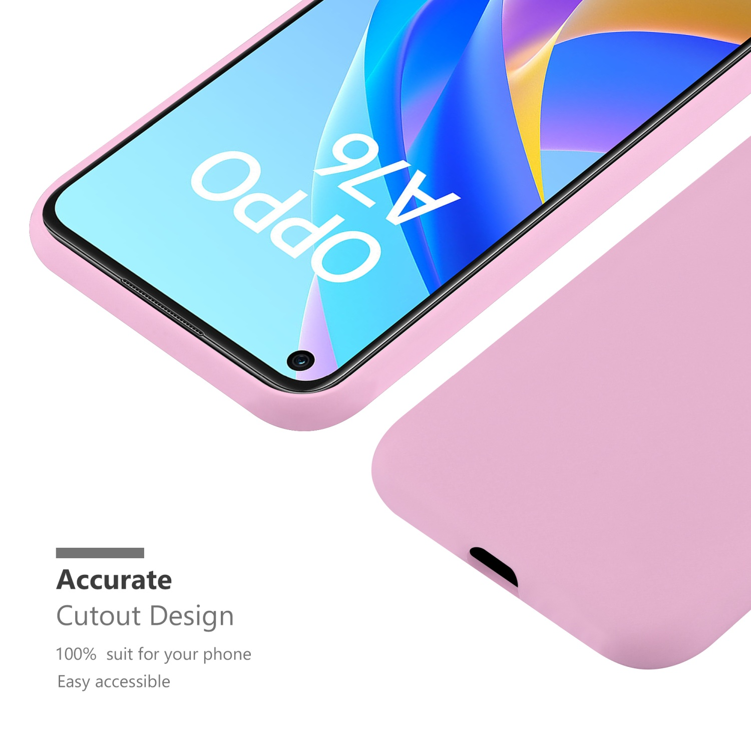 CADORABO Hülle im Realme / 9i, / CANDY Backcover, ROSA Candy TPU / 4G 4G A36 Oppo, Style, A96 K10 A76 