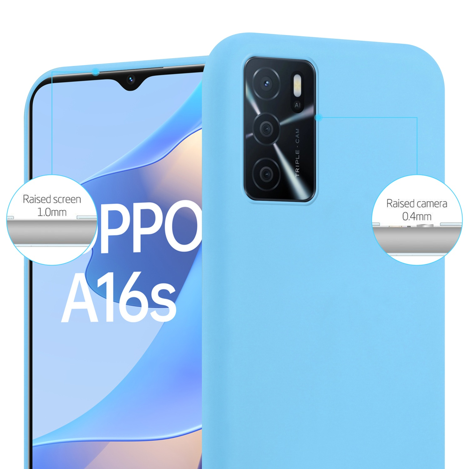 / A16s Backcover, TPU im BLAU CADORABO Oppo, Candy Hülle Style, A54s, CANDY