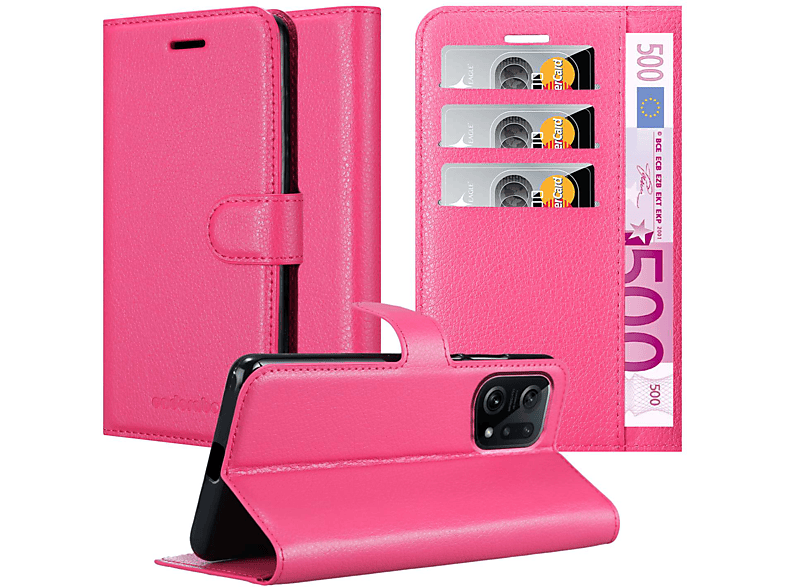 CADORABO Oppo, Book PINK CHERRY Bookcover, X5, FIND Hülle Standfunktion,