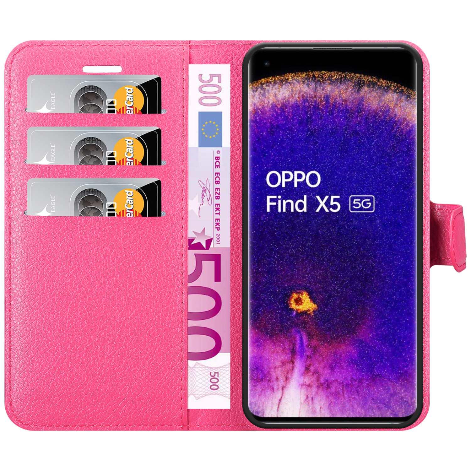 Bookcover, CHERRY Book PINK FIND Oppo, CADORABO Standfunktion, X5, Hülle