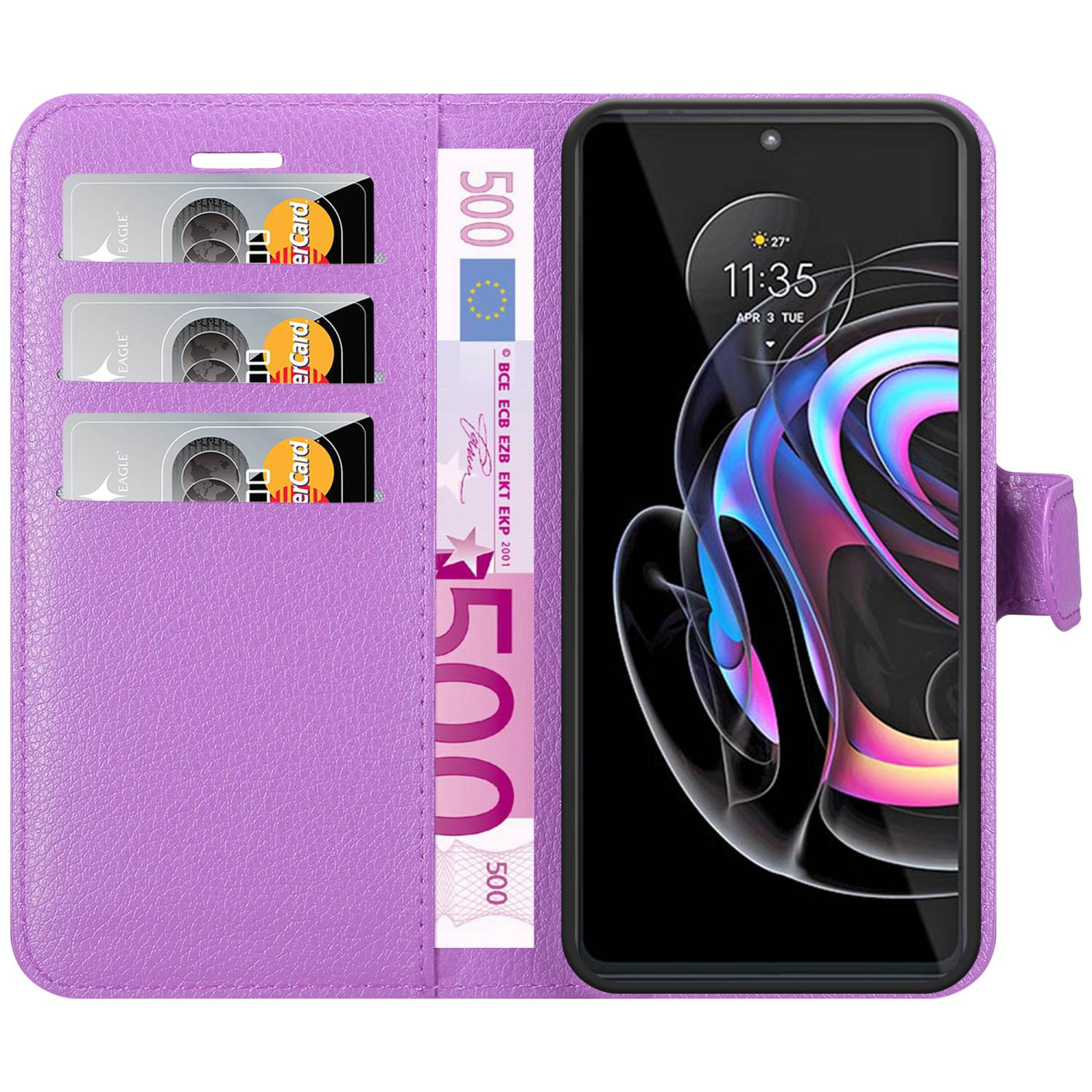 Motorola, EDGE Book / PRO S CADORABO Standfunktion, PRO, Hülle 20 VIOLETT MANGAN EDGE Bookcover,