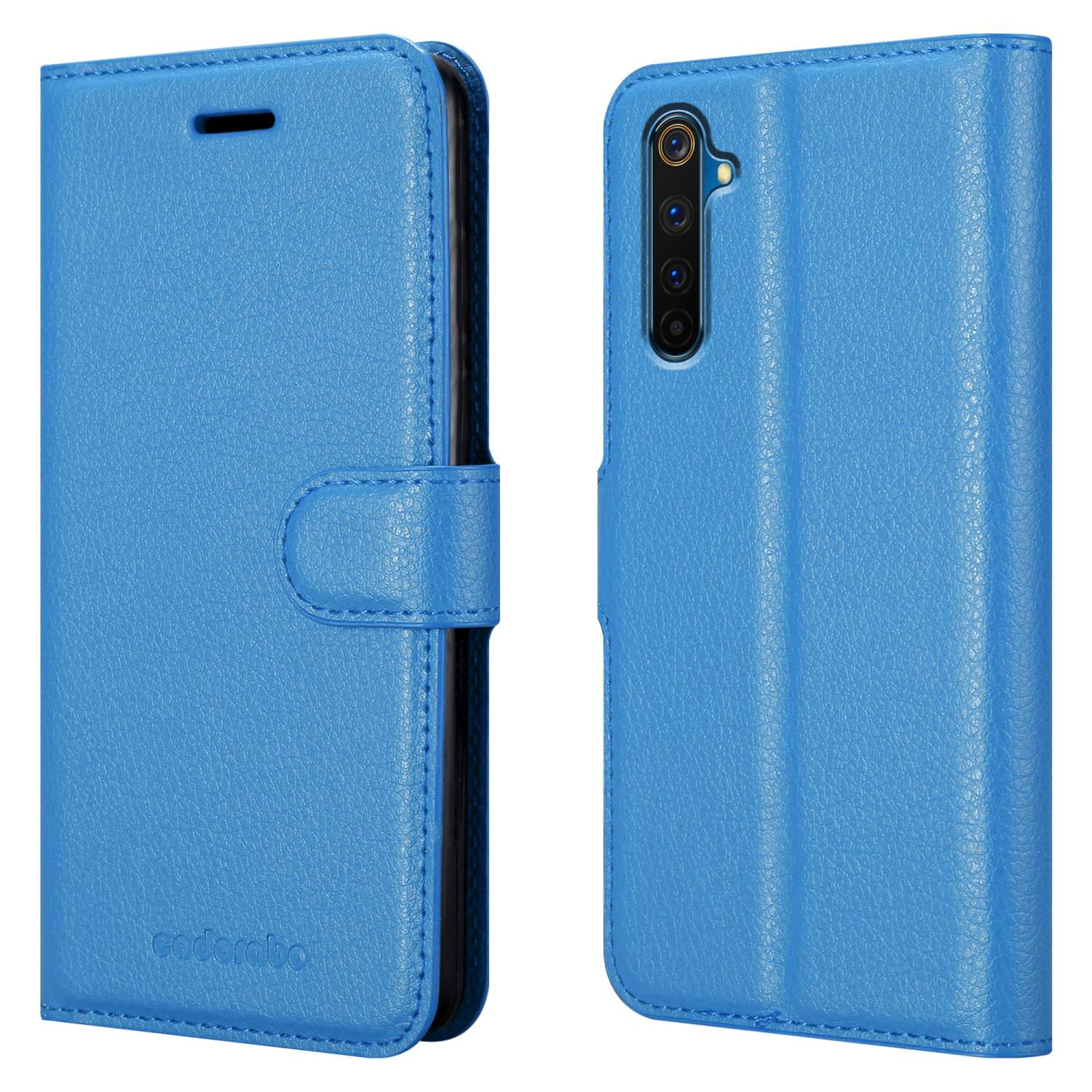 6 PASTELL Standfunktion, Bookcover, PRO, CADORABO BLAU Book Hülle Realme,