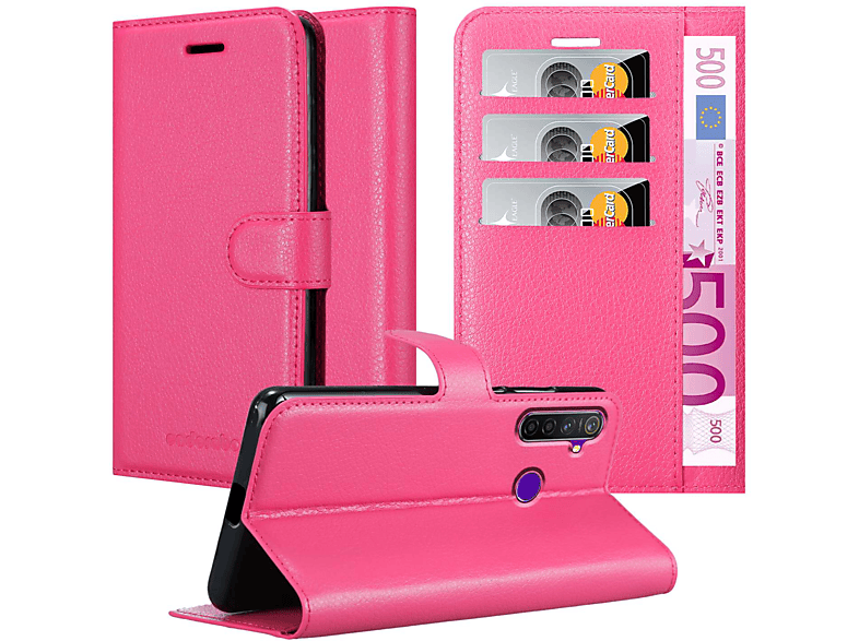 CADORABO Book Hülle Standfunktion, Bookcover, Realme, 5 / 5i / 6i / C3, CHERRY PINK | Bookcover