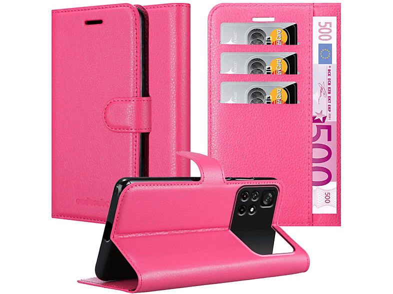M4 CADORABO PRO Standfunktion, POCO Xiaomi, 5G, PINK CHERRY Hülle Book Bookcover,
