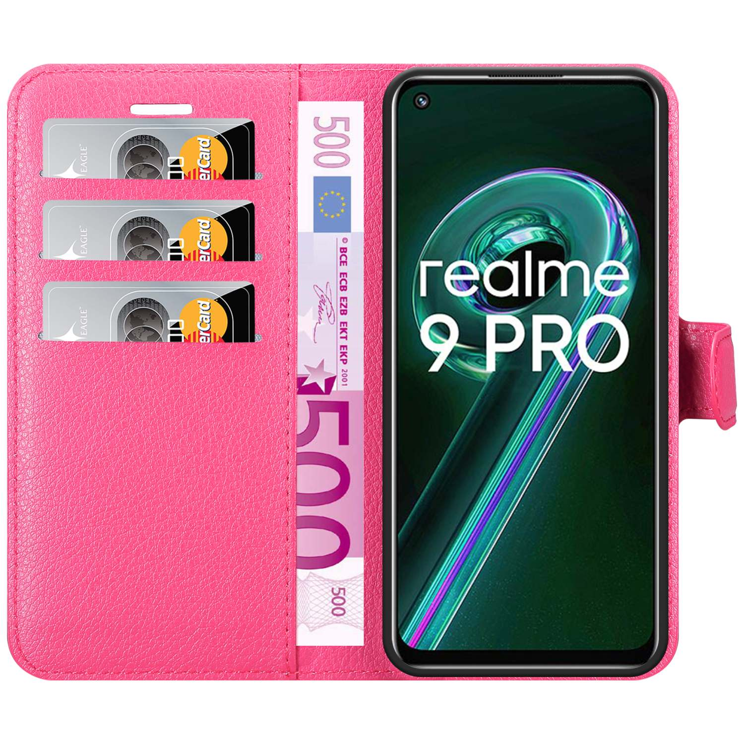 / 9 / OnePlus 9 LITE 5G, CADORABO CHERRY PINK V25 / Nord / 2 Bookcover, CE Realme, Standfunktion, PRO 5G Q5 Hülle Book