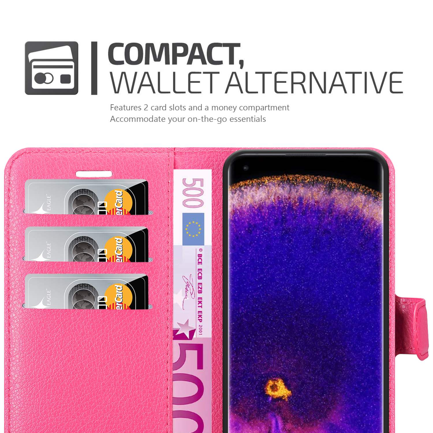 Oppo, X5 Bookcover, PINK CHERRY Hülle Book PRO, FIND CADORABO Standfunktion,