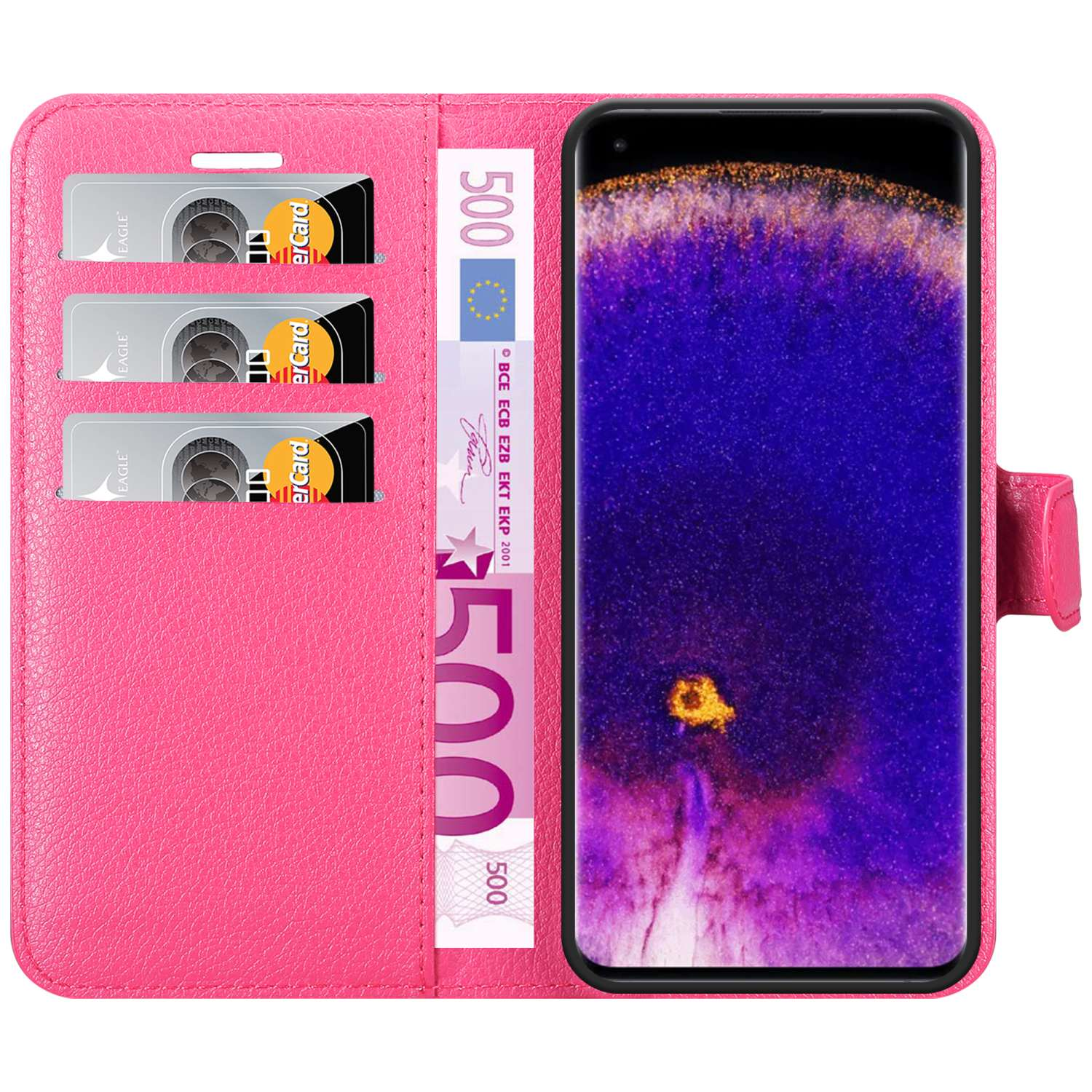 X5 Book Standfunktion, PRO, Hülle CHERRY FIND CADORABO Bookcover, Oppo, PINK