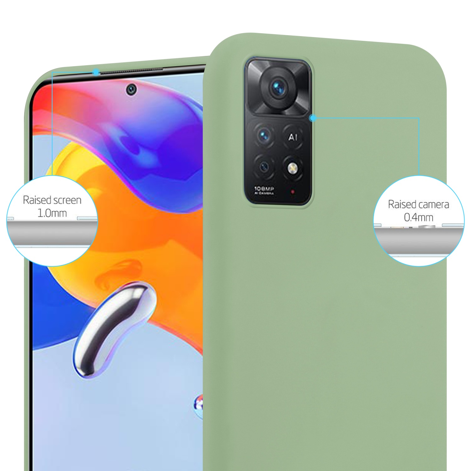 CADORABO Hülle im 5G, Style, CANDY / TPU Candy RedMi PASTELL Backcover, PRO GRÜN NOTE Xiaomi, 11 4G