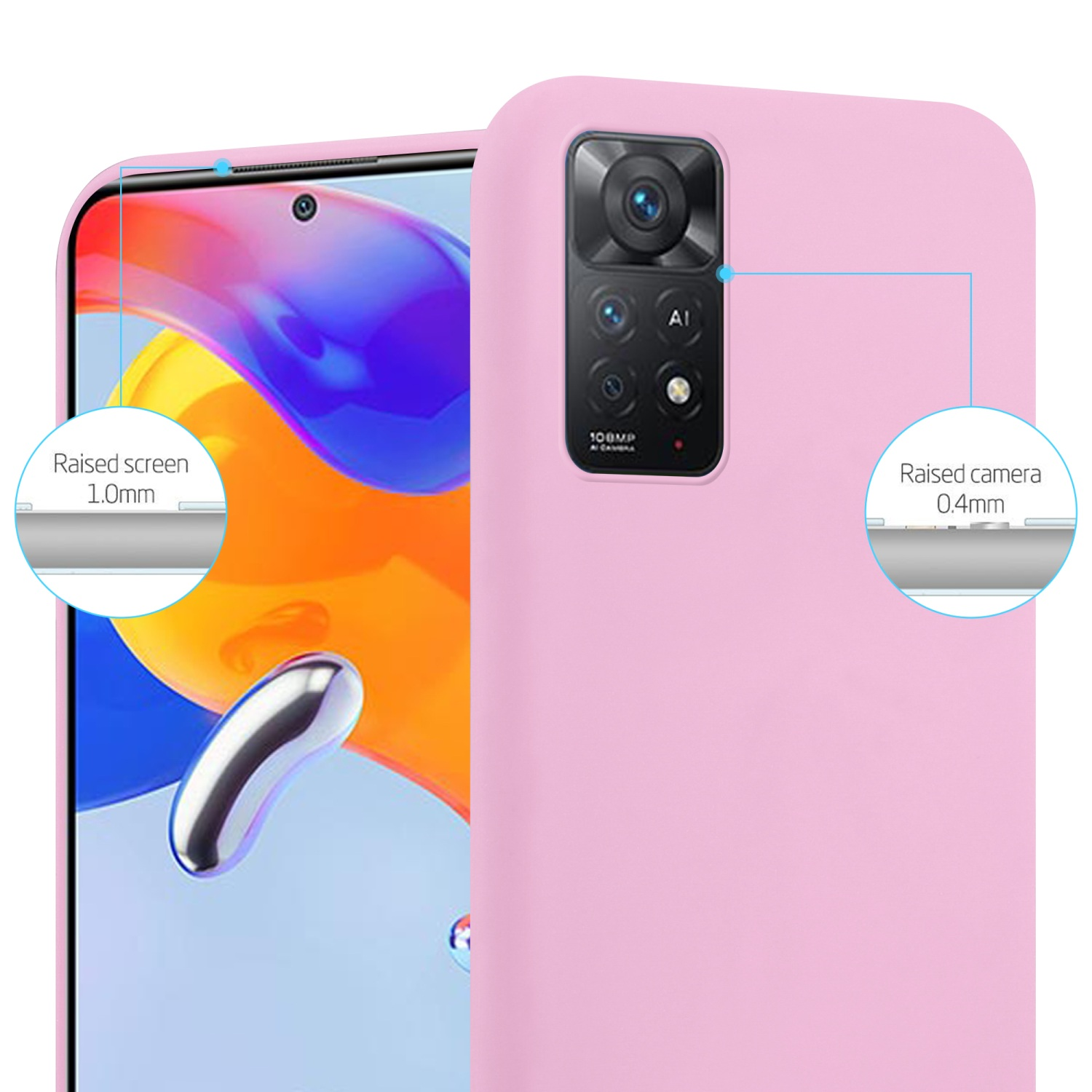 CADORABO Hülle Backcover, 5G, TPU CANDY Candy 11 PRO NOTE Style, / RedMi im 4G ROSA Xiaomi