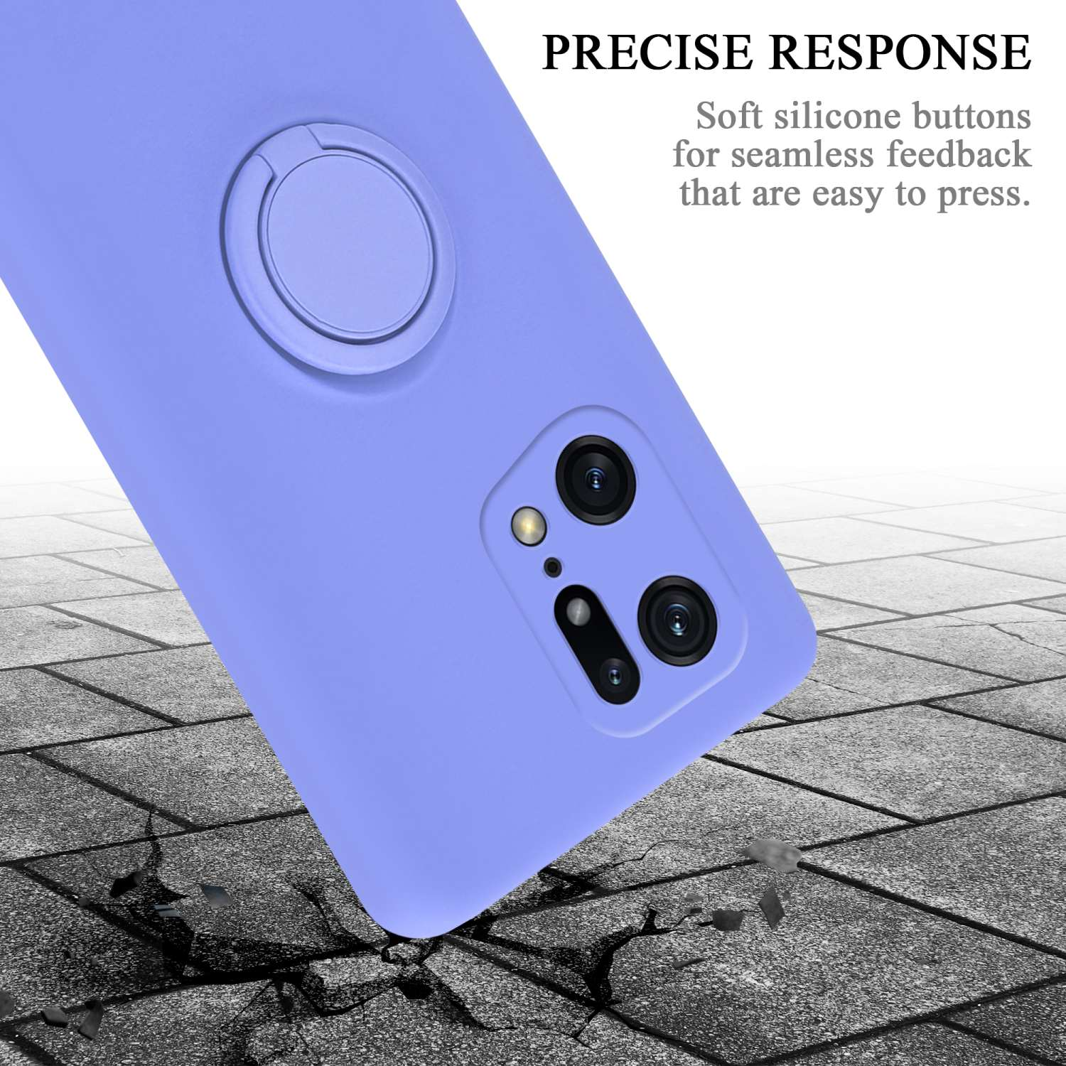 Silicone Case Backcover, Ring PRO, CADORABO LILA Style, im Hülle Liquid FIND X5 LIQUID Oppo, HELL
