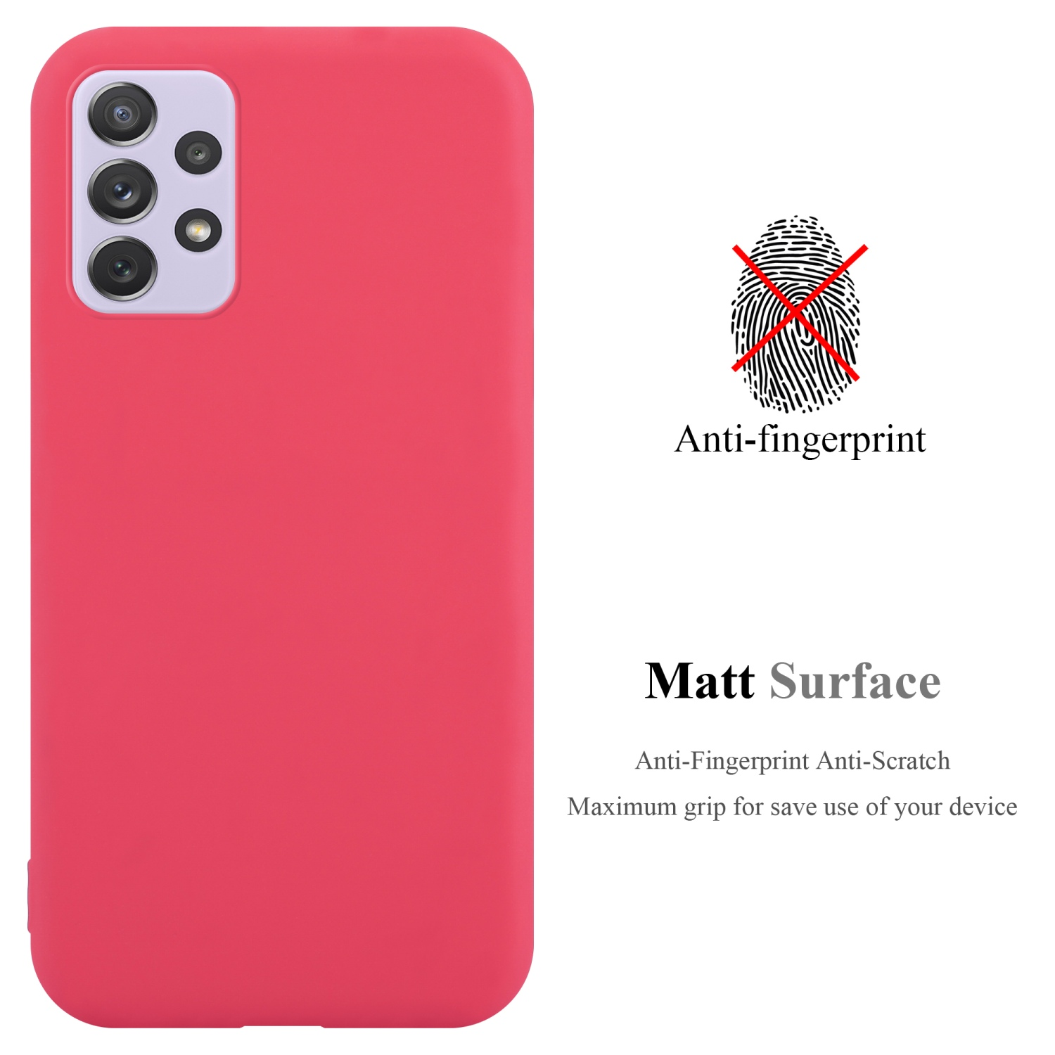 Galaxy A73 im ROT CANDY Samsung, Hülle Backcover, Style, 5G, CADORABO TPU Candy