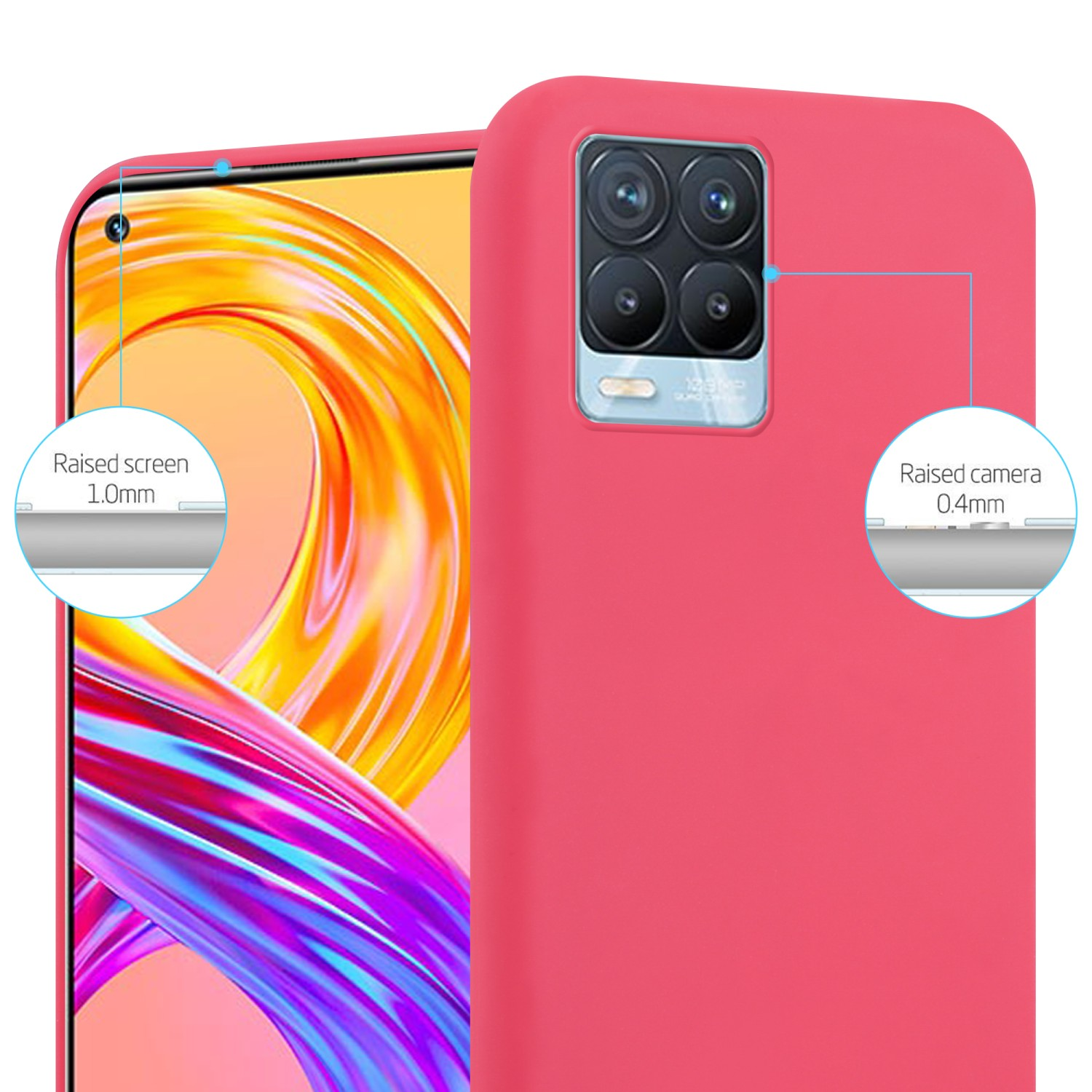 / Realme, TPU 8 Candy Hülle PRO, Style, im CANDY Backcover, 8 4G CADORABO ROT