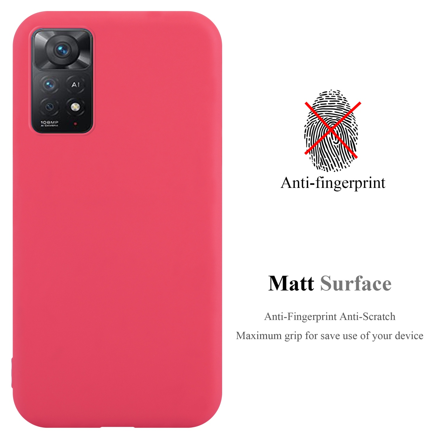 CADORABO Hülle PRO 11 Style, 5G, im RedMi Xiaomi, CANDY TPU / Candy 4G NOTE ROT Backcover