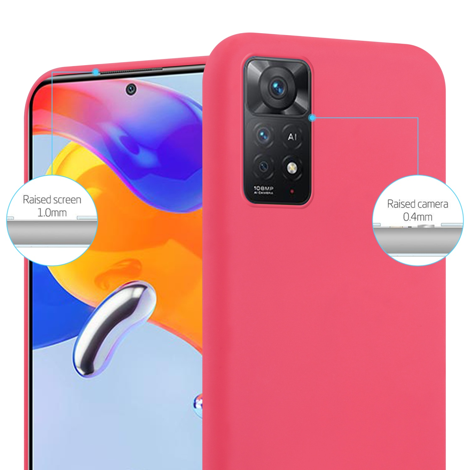 CADORABO Hülle PRO 11 Style, 5G, im RedMi Xiaomi, CANDY TPU / Candy 4G NOTE ROT Backcover