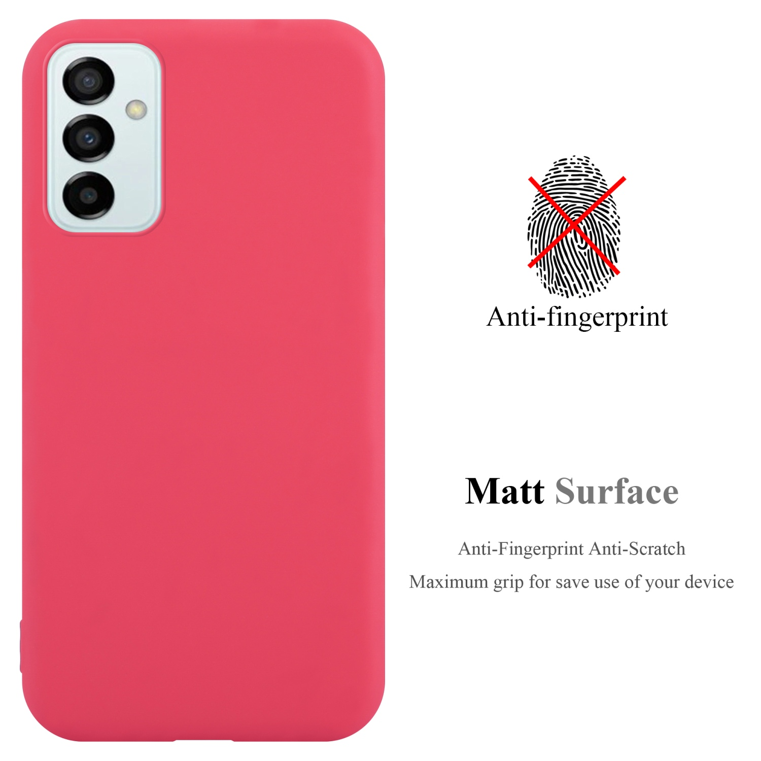 CADORABO Hülle ROT Candy im M23 TPU 5G, Style, CANDY Backcover, Galaxy Samsung