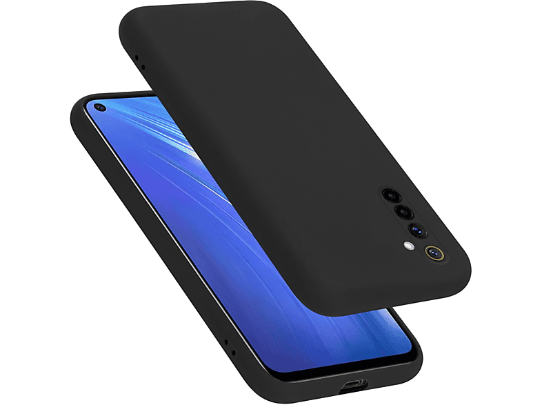 CADORABO Hülle im Liquid Silicone Case Style, Backcover, Realme, 6 4G / 6s, LIQUID SCHWARZ