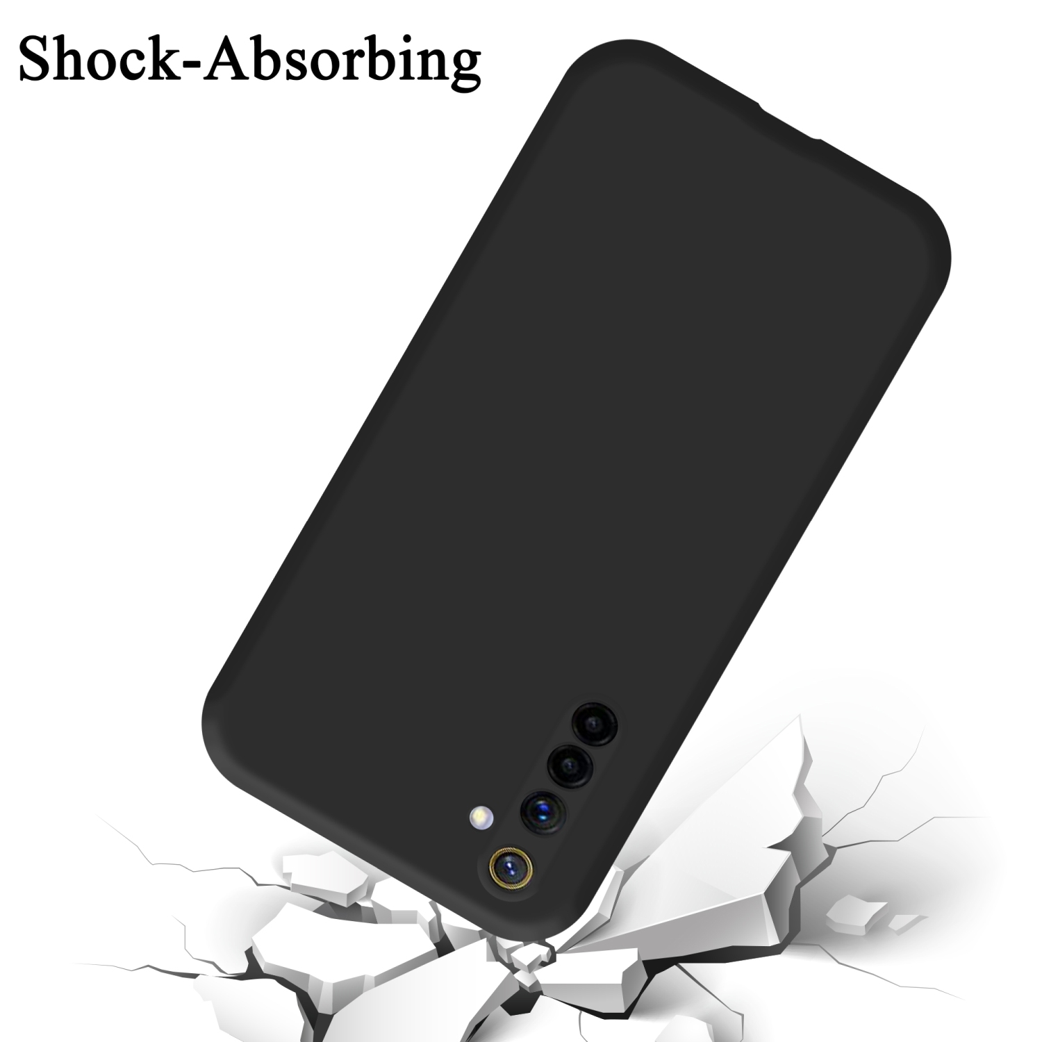 Liquid im LIQUID 6 Silicone 4G SCHWARZ Realme, Backcover, Hülle 6s, Case Style, CADORABO /