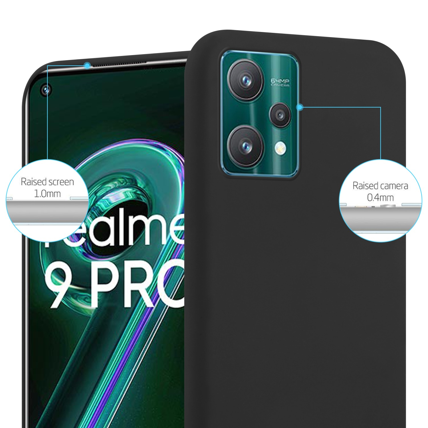 Q5 Realme, Nord 9 / V25 9 Candy PRO im Backcover, CADORABO SCHWARZ Style, Hülle CANDY / / TPU / 2 5G, 5G OnePlus CE LITE