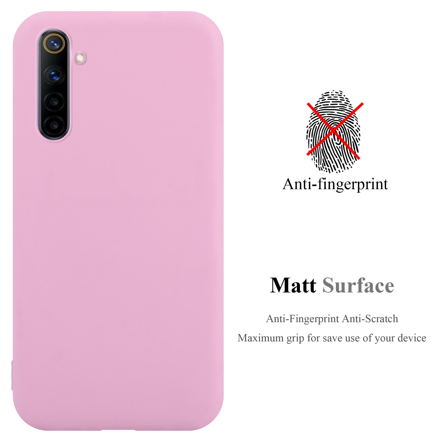 CADORABO Realme, TPU / im Backcover, 4G Candy 6 6s, ROSA CANDY Hülle Style,