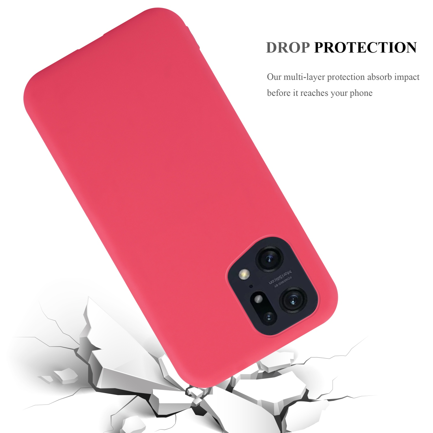 FIND Oppo, CADORABO im CANDY TPU Candy Style, PRO, Hülle ROT Backcover, X5