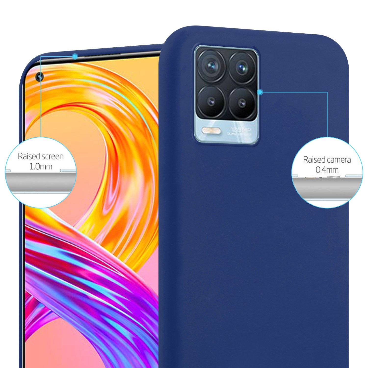 CADORABO Hülle im / 4G 8 DUNKEL Backcover, PRO, Candy 8 TPU BLAU Style, Realme, CANDY