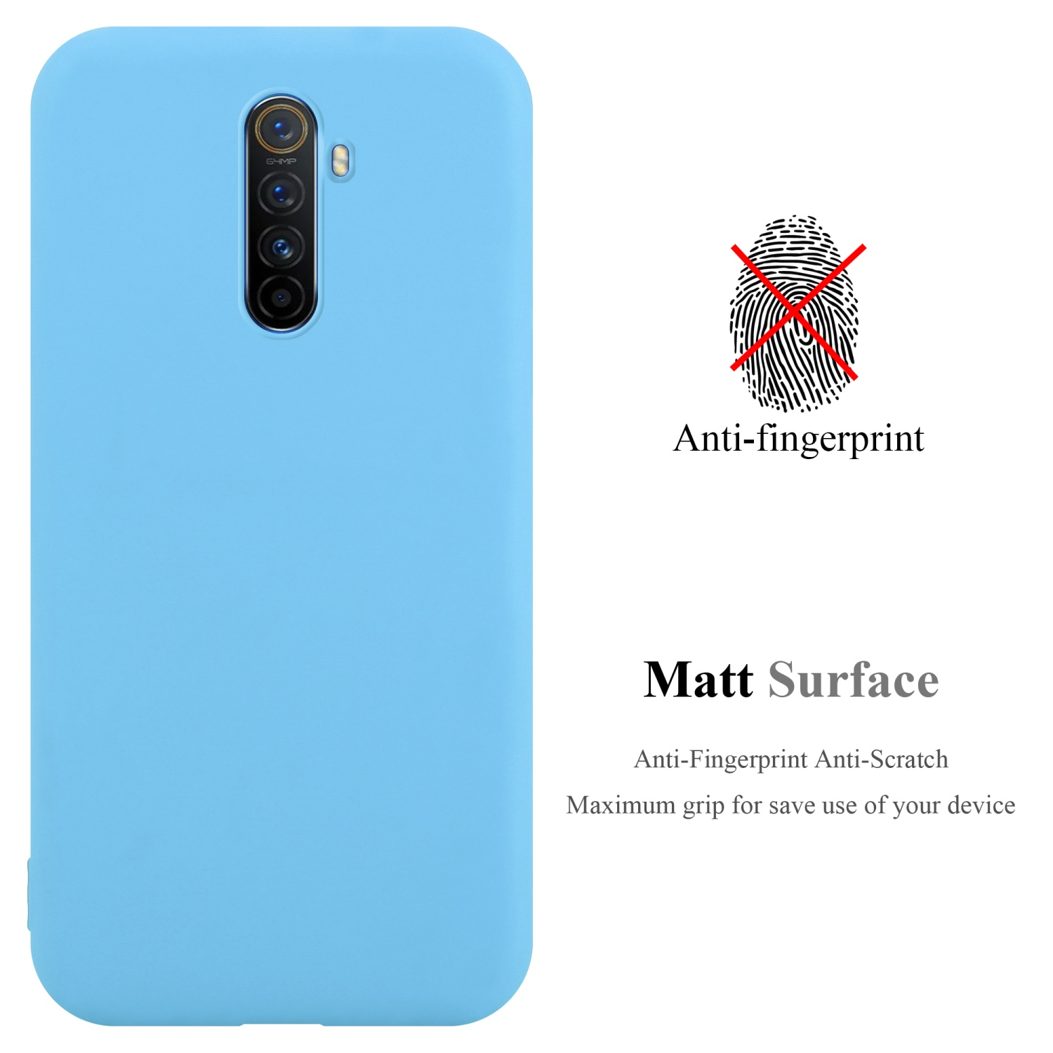 CADORABO Hülle im TPU Backcover, Realme, Oppo / X2 PRO Candy Style, CANDY BLAU Reno Ace