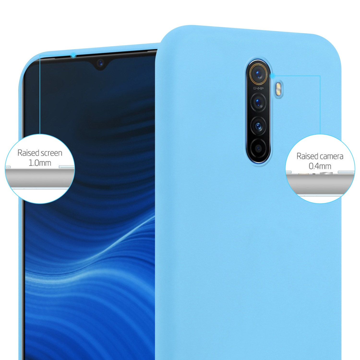 CADORABO Hülle im Reno TPU Ace, Realme, Backcover, PRO Oppo X2 BLAU / Style, CANDY Candy