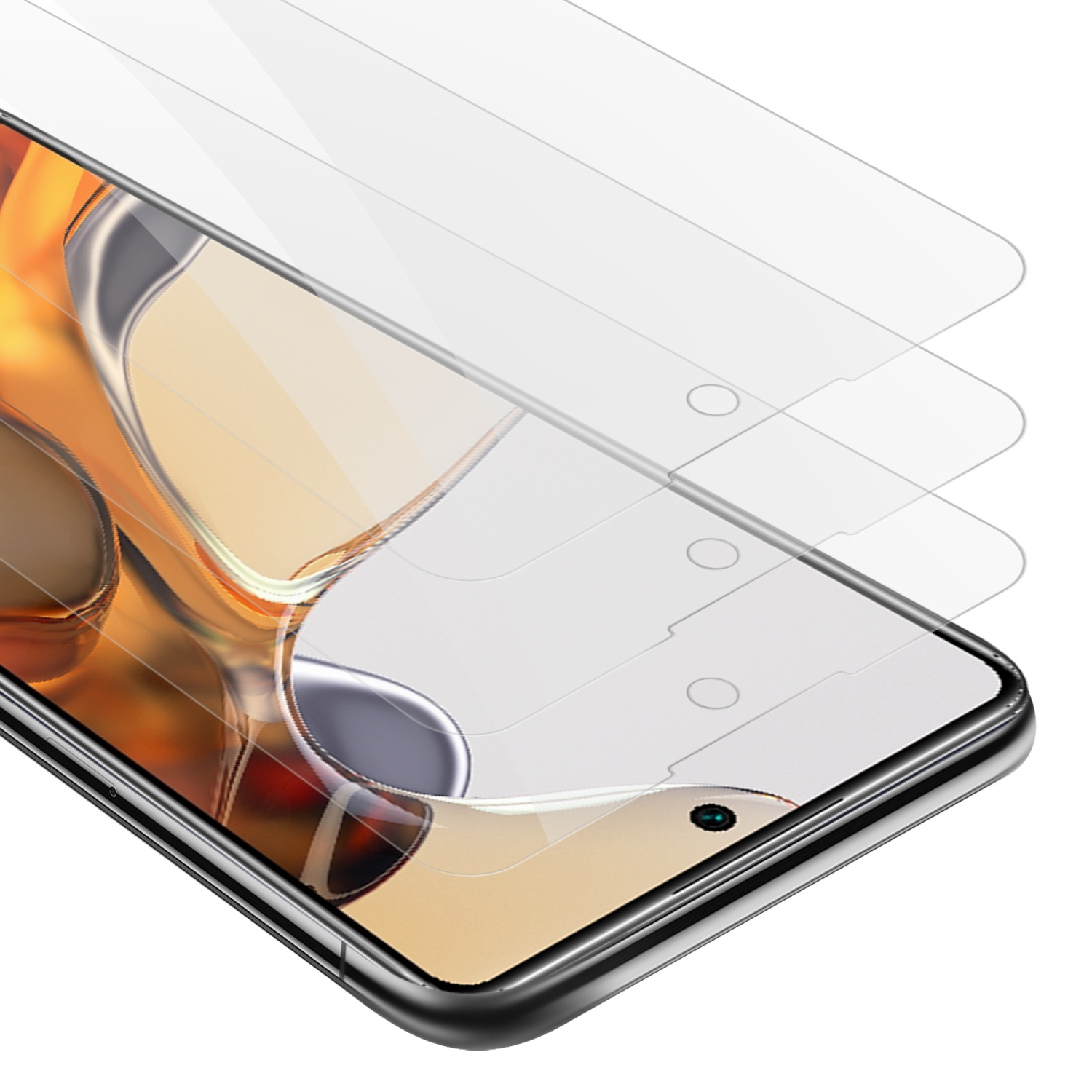 11T / CADORABO 11T PRO) Xiaomi Tempered Glas Schutzglas Schutzfolie(für 3x