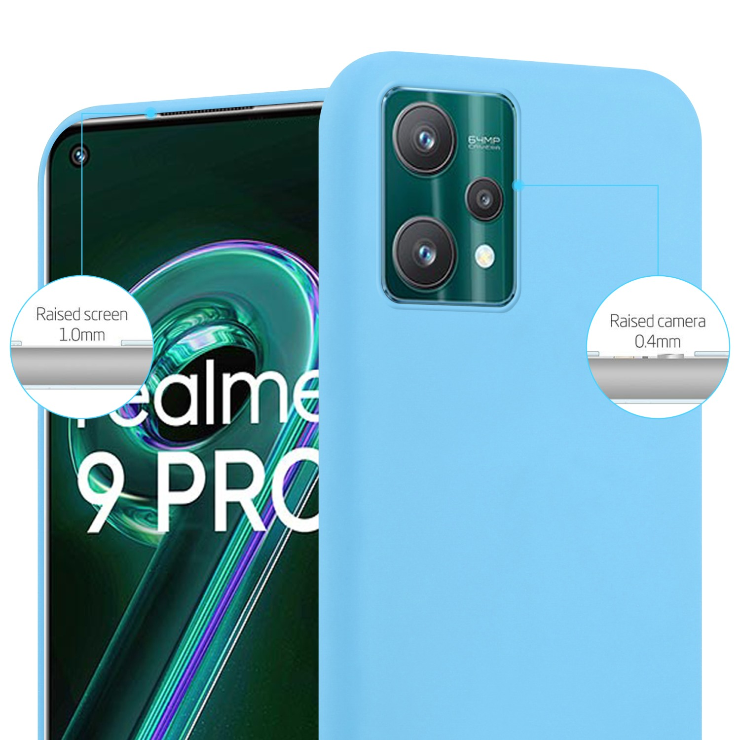 Nord LITE Candy / 9 5G 5G, CE Q5 / 2 9 Hülle V25 OnePlus Backcover, Realme, CADORABO / im CANDY Style, TPU PRO / BLAU
