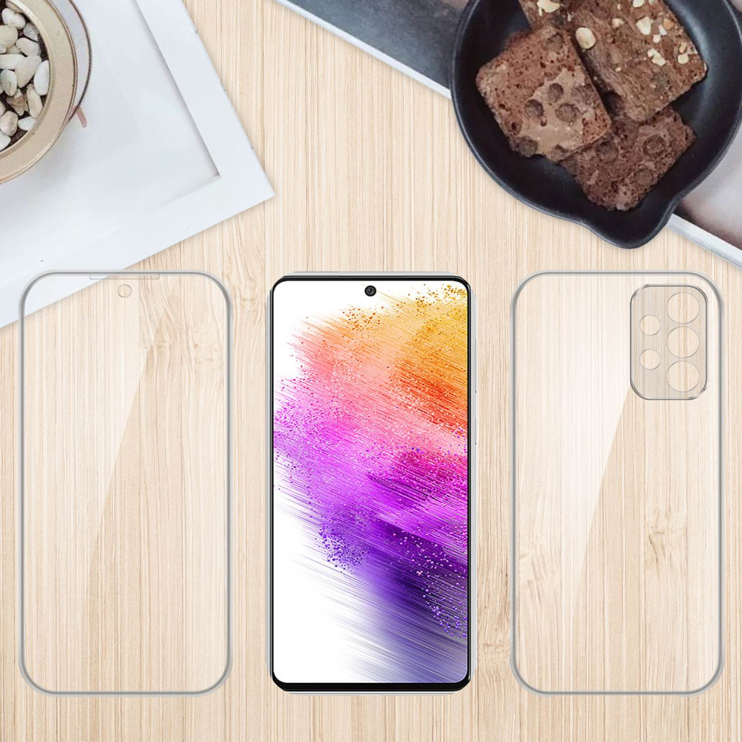 Samsung, Hülle, Backcover, 360 Grad Case TPU TRANSPARENT Galaxy A73 CADORABO 5G,