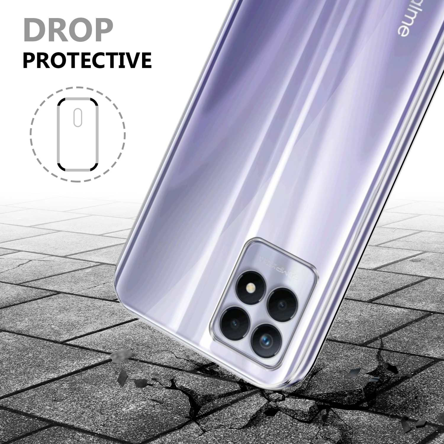 CADORABO TPU 360 Grad Case Backcover, Realme, 50 8i Narzo 4G, TRANSPARENT / Hülle