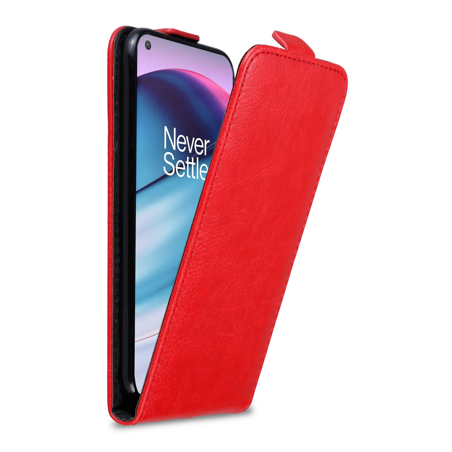 CE Cover, OnePlus, im CADORABO ROT Hülle Nord APFEL Flip 5G, Style, Flip