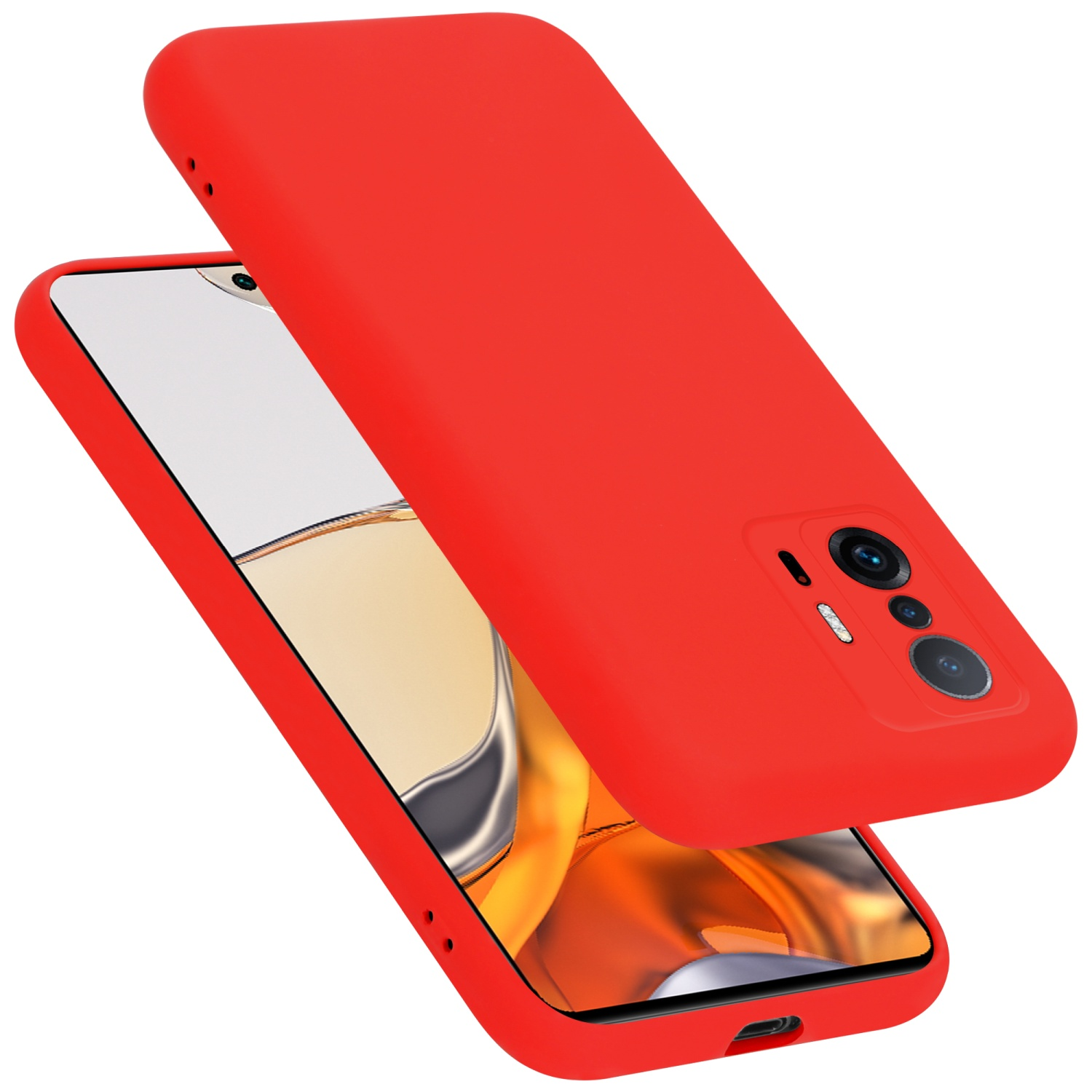 CADORABO Hülle Xiaomi, Backcover, Case Style, 11T ROT im 11T Liquid / PRO, Silicone LIQUID