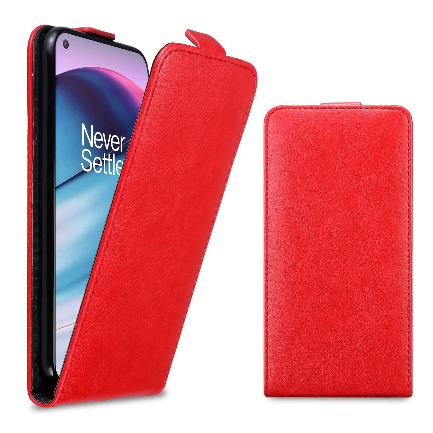 CADORABO Hülle im Cover, Flip Flip Nord Style, APFEL OnePlus, CE ROT 5G