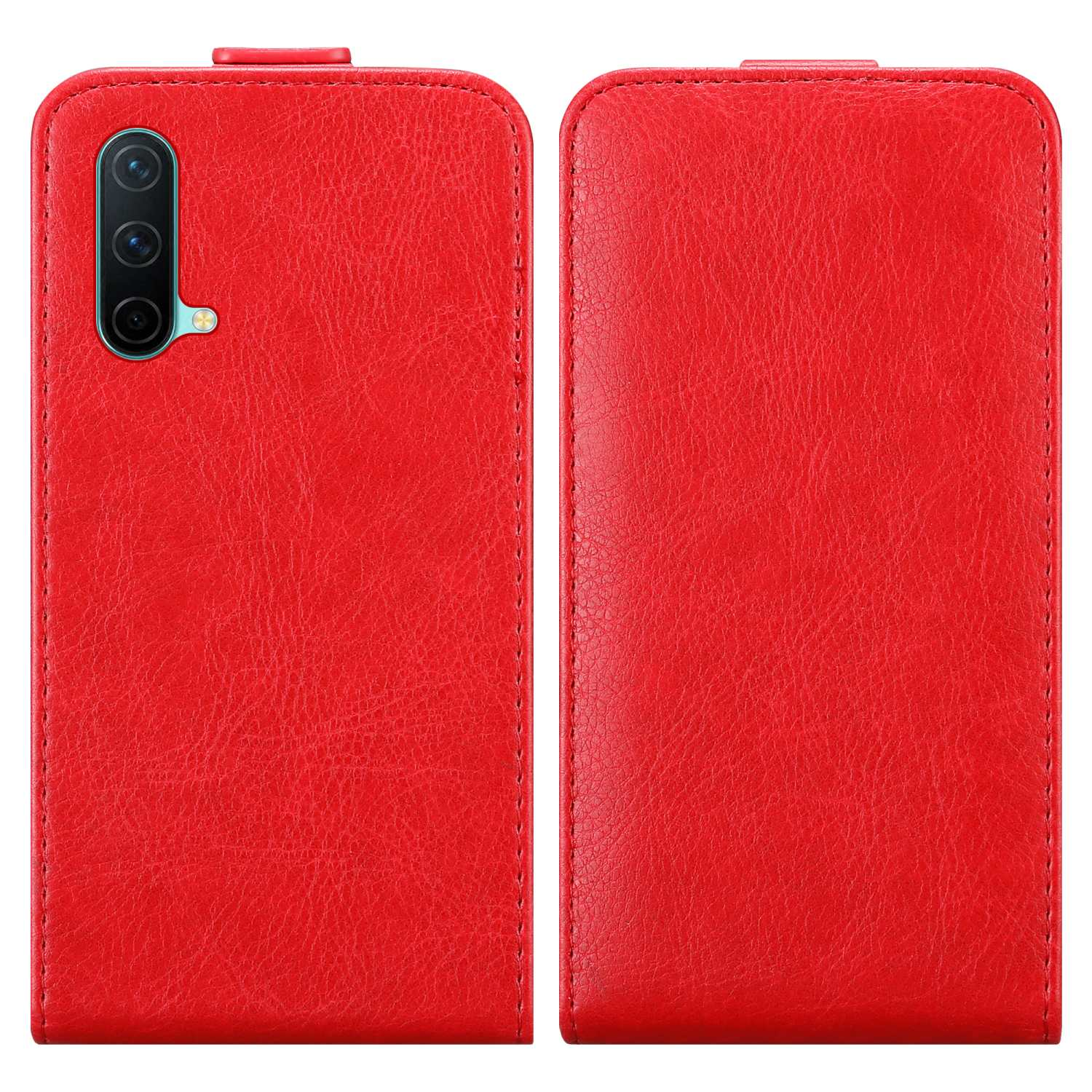 CE Cover, OnePlus, im CADORABO ROT Hülle Nord APFEL Flip 5G, Style, Flip