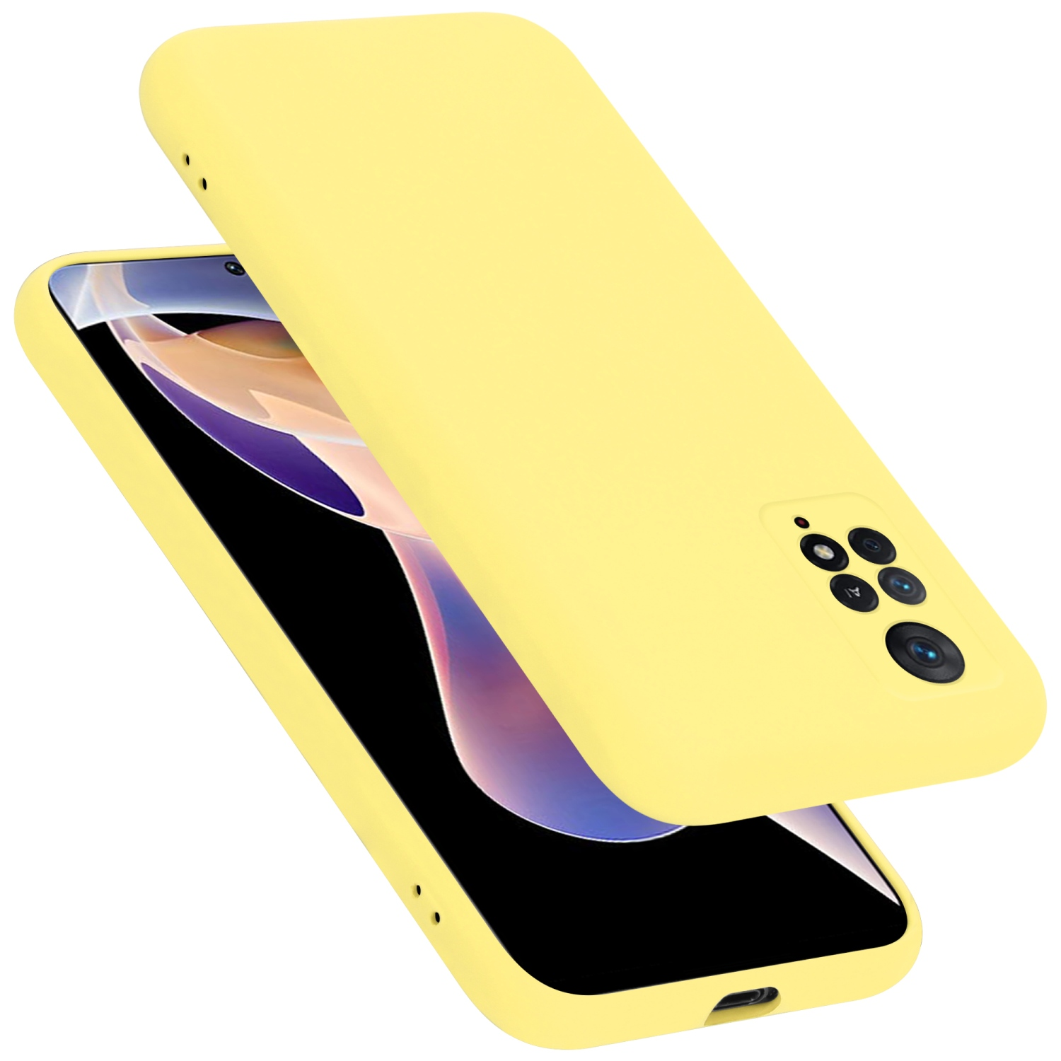 LIQUID 4G / GELB Silicone 11 im CADORABO PRO RedMi 5G, NOTE Liquid Hülle Case Style, Xiaomi, Backcover,