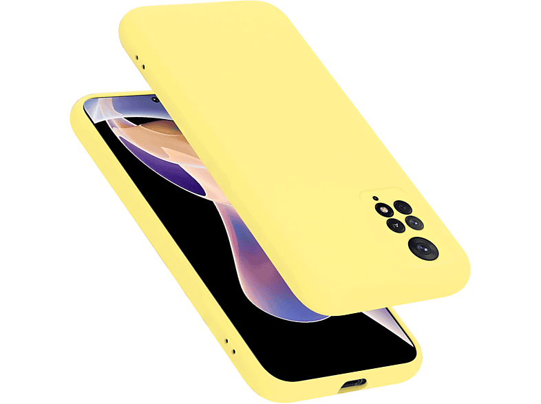 CADORABO Hülle im Liquid Silicone 5G, 11 / 4G Xiaomi, GELB Backcover, PRO RedMi Case Style, NOTE LIQUID