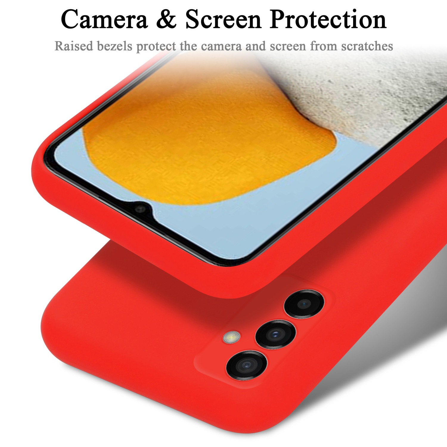Due custodie per telefono. Una rossa, l'altra menta. Entrambe proteggono la fotocamera e lo schermo.