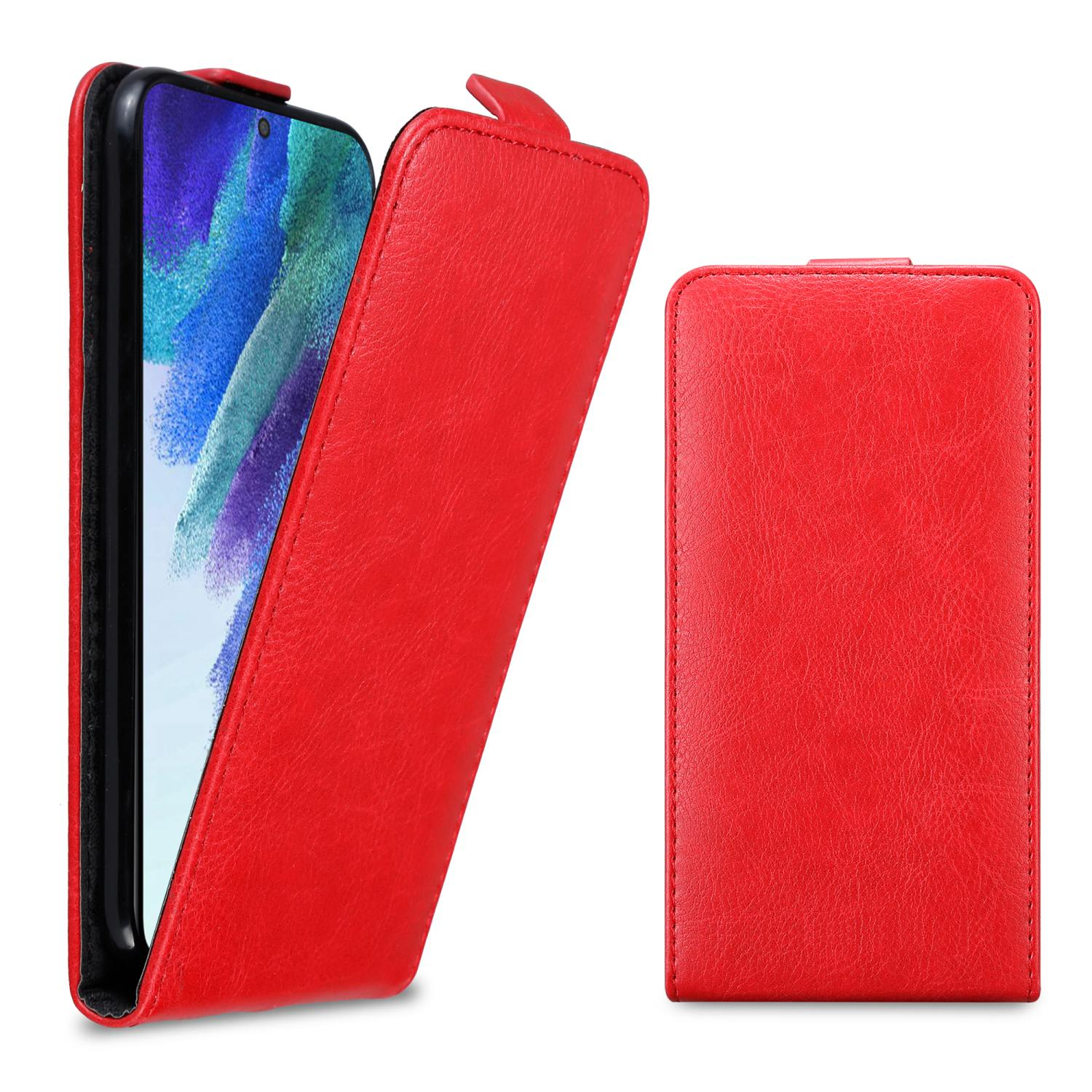 Hülle CADORABO APFEL Samsung, Flip Flip im Galaxy Cover, Style, ROT S22,