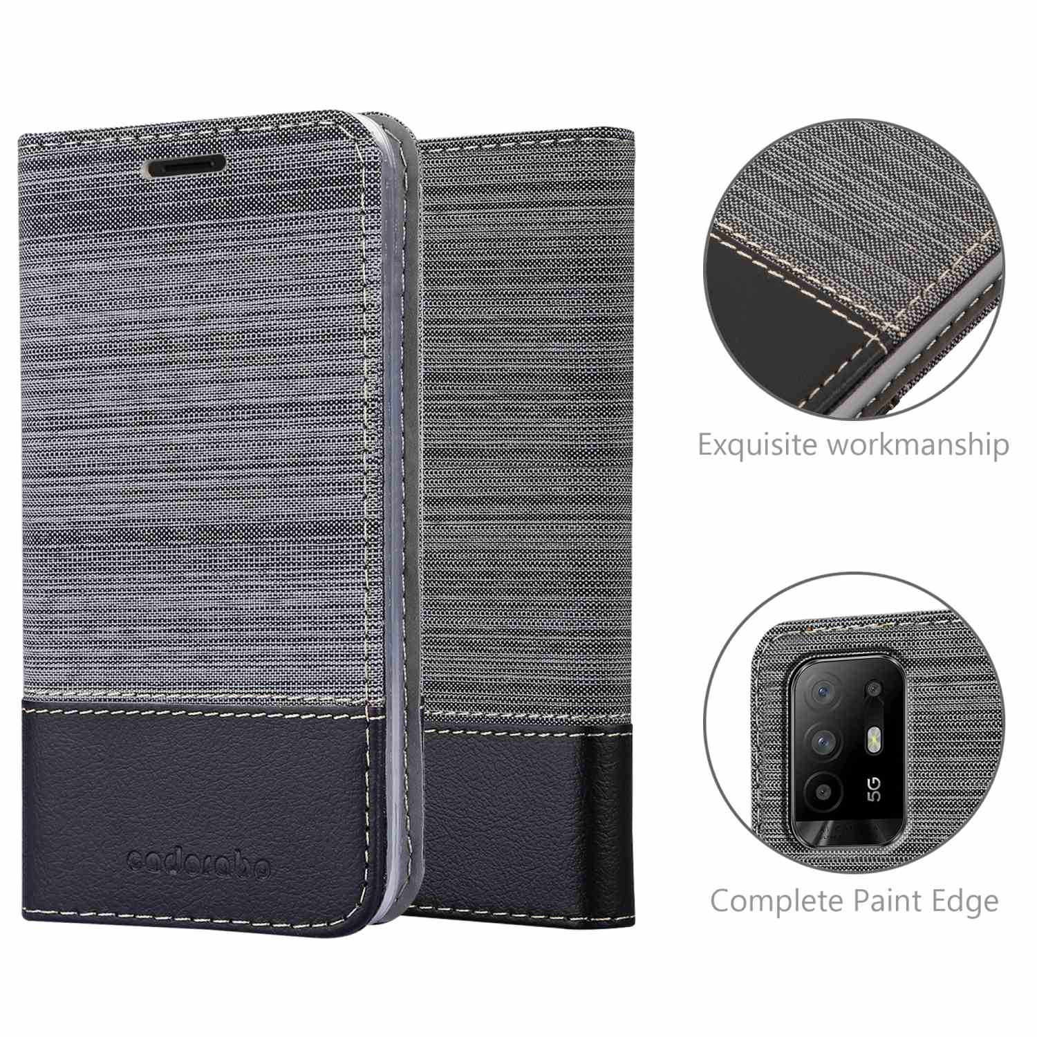 CADORABO Style, Jeans Book A94 Schutzhülle Oppo, im GRAU 5G, SCHWARZ Bookcover,