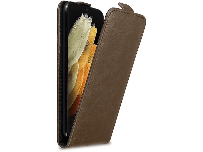 CADORABO Hülle im Flip Style, Flip Galaxy KAFFEE Cover, S22 Samsung, ULTRA, BRAUN