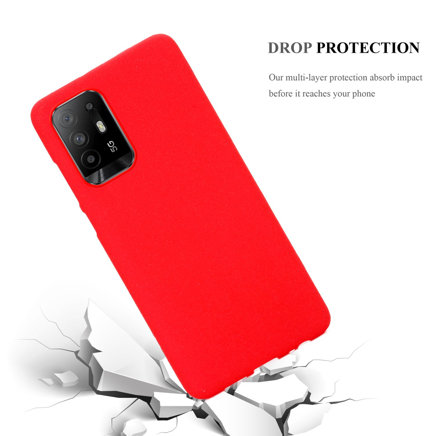 CADORABO TPU Frosted Schutzhülle, Backcover, ROT A94 Oppo, FROST 5G