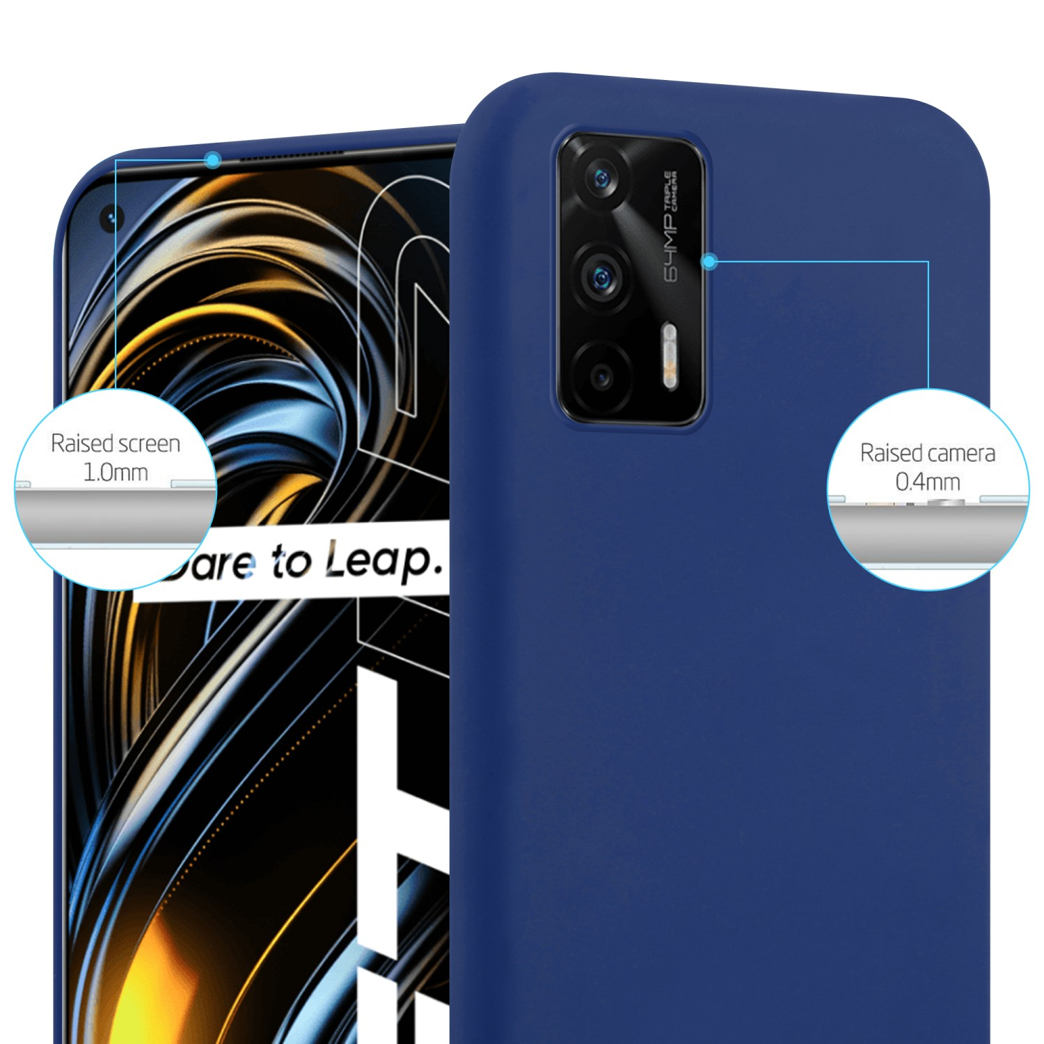 Neo / Q3 Hülle / PRO, CANDY GT 2T TPU Style, im Realme, GT BLAU Candy CADORABO DUNKEL Backcover,