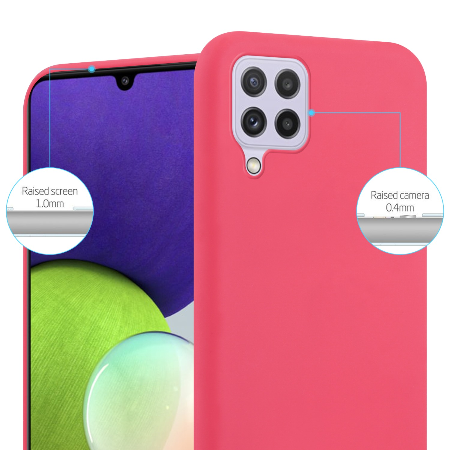 CADORABO Hülle im TPU Candy 4G Samsung, Galaxy ROT Backcover, M32 A22 M22 / CANDY / Style, 4G