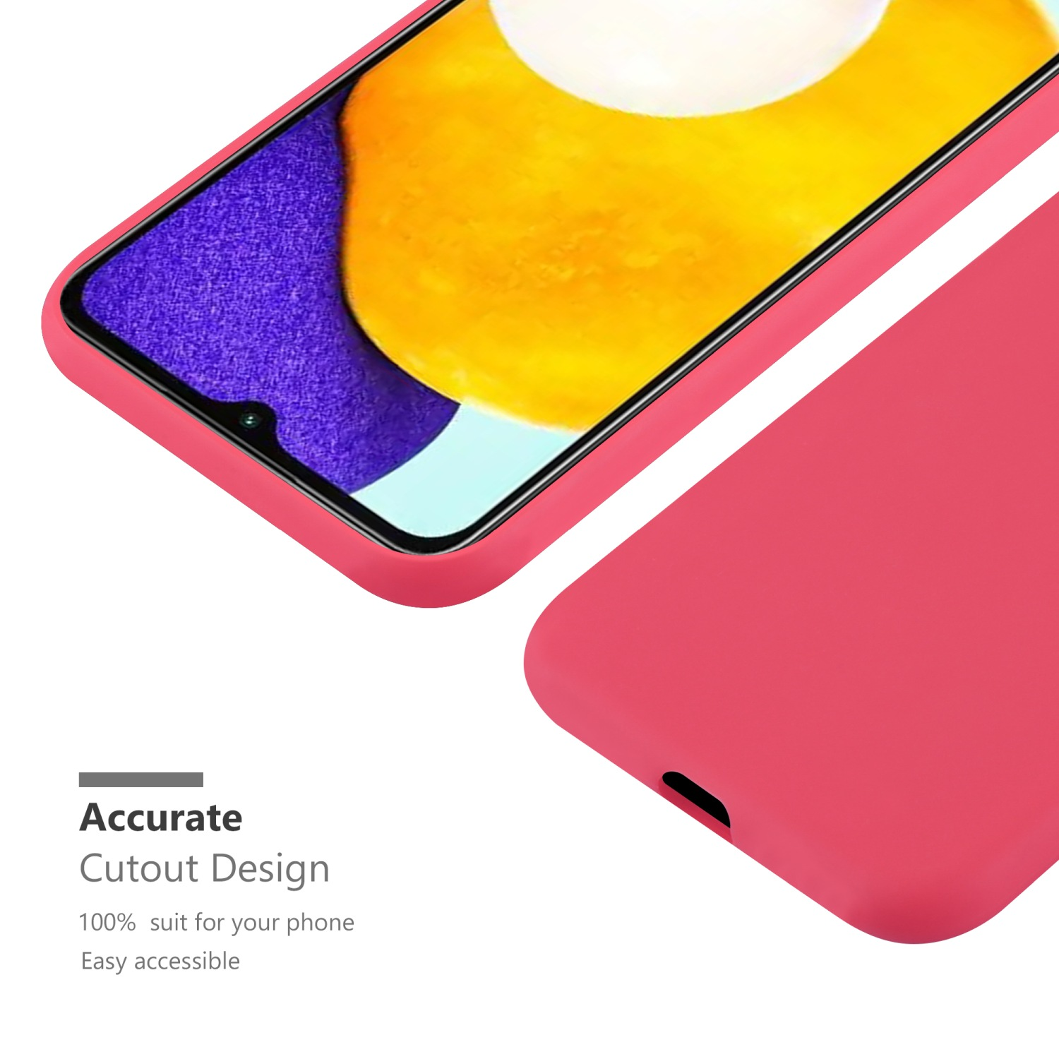 Rosa Handyhülle mit Telefon. Das Gehäuse hat ein Telefonausschnitt-Design.