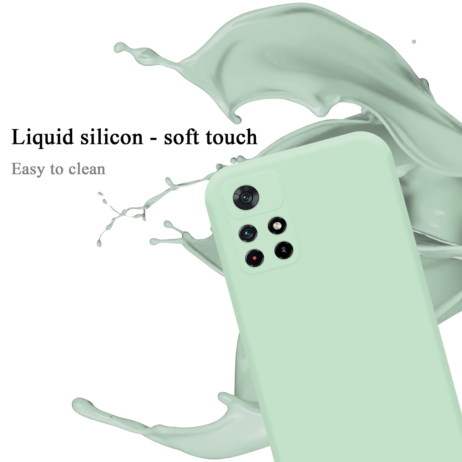 CADORABO Hülle im Liquid M4 Style, POCO Backcover, HELL Silicone GRÜN LIQUID PRO Xiaomi, Case 5G